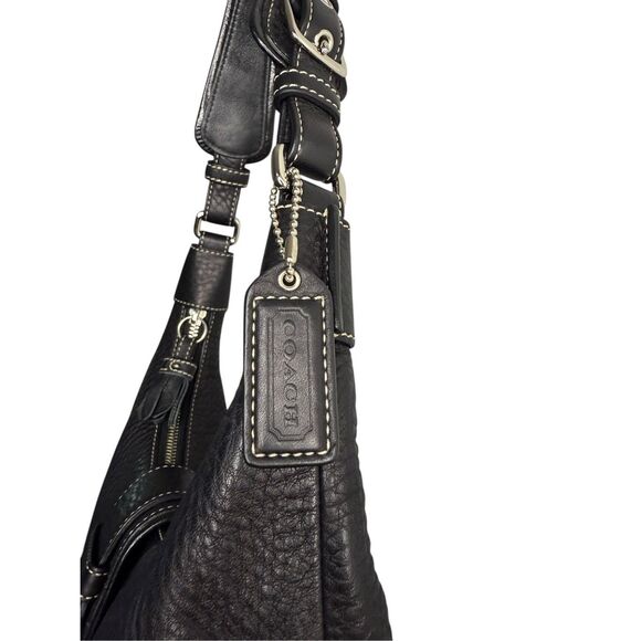 NEW Vintage Coach Hampton Soho 5054 Shoulder Bag Black Pebbled Leather - Picture 3 of 9